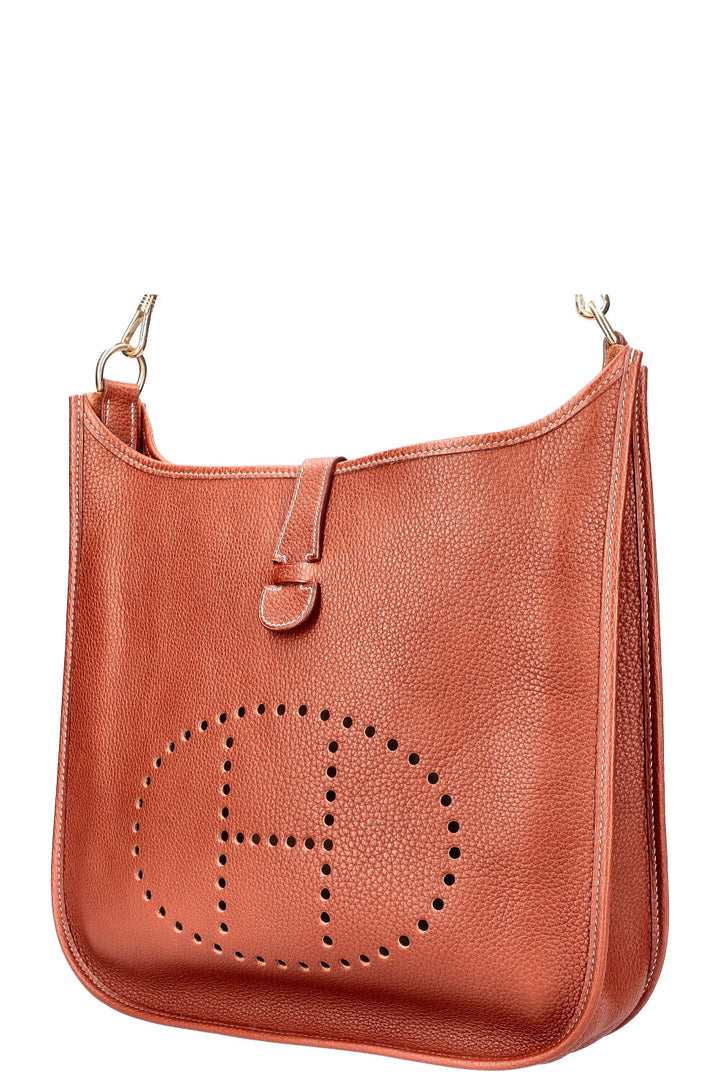 HERMÈS Evelyne GM Clemence  Cognac