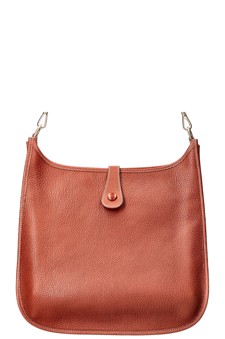 HERMÈS Evelyne GM Clemence  Cognac