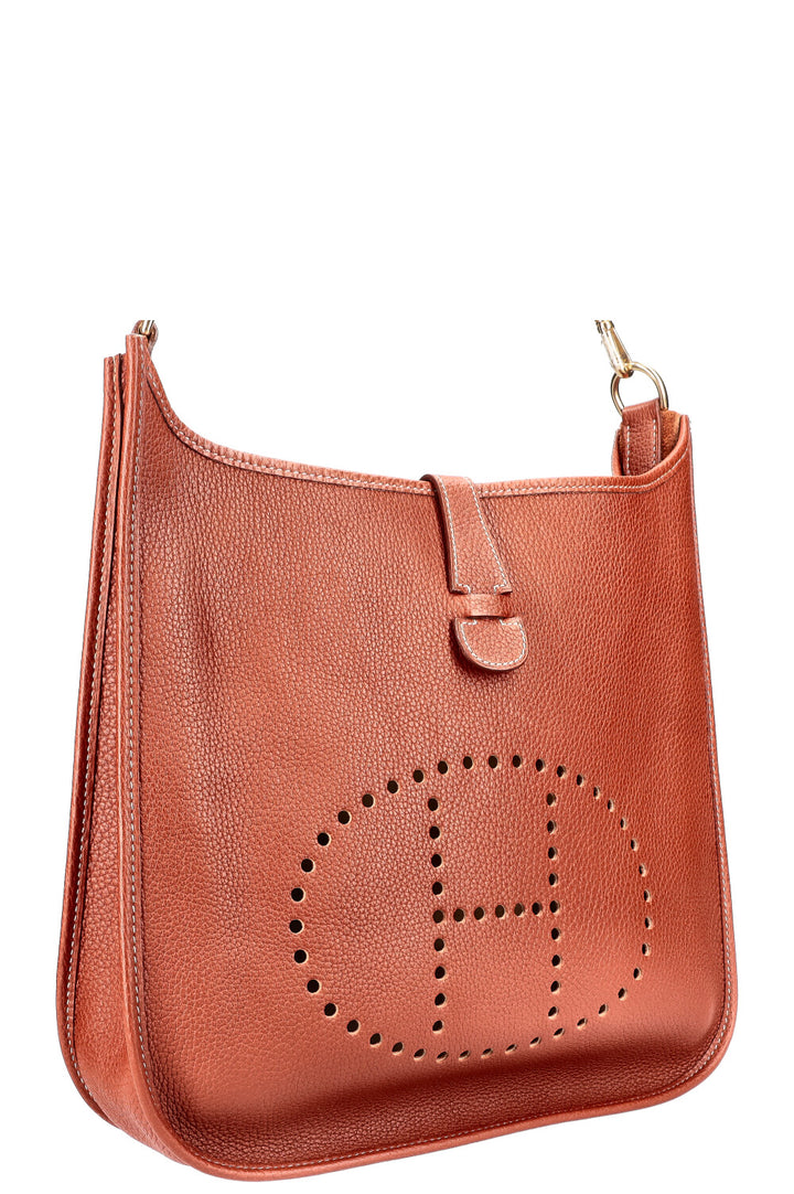 HERMÈS Evelyne GM Clemence  Cognac
