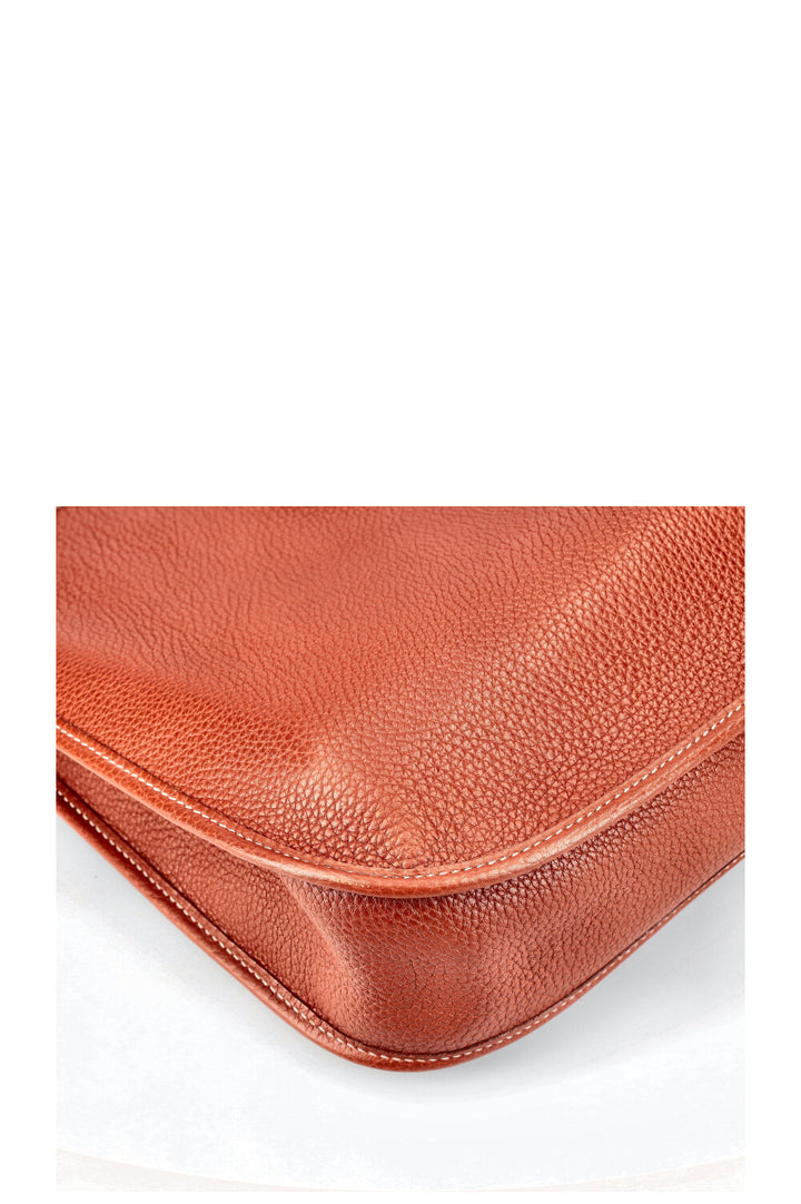 HERMÈS Evelyne GM Clemence  Cognac
