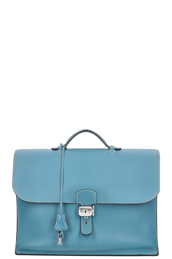 Hermès Sac à Dépêches 38 Togo Bleu Jean