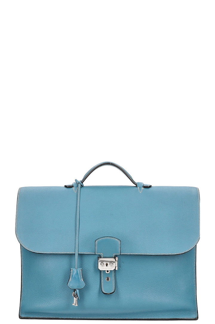 Hermès Sac à Dépêches 38 Togo Bleu Jean