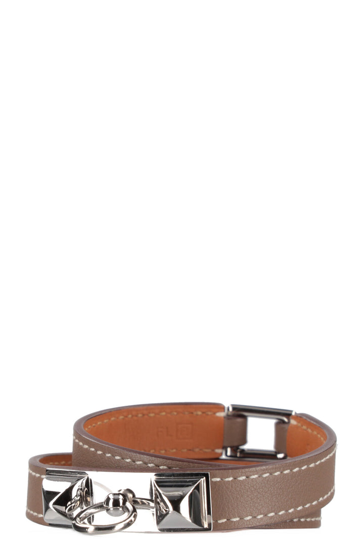 HERMÈS Rivale Double Tour Bracelet Étoupe