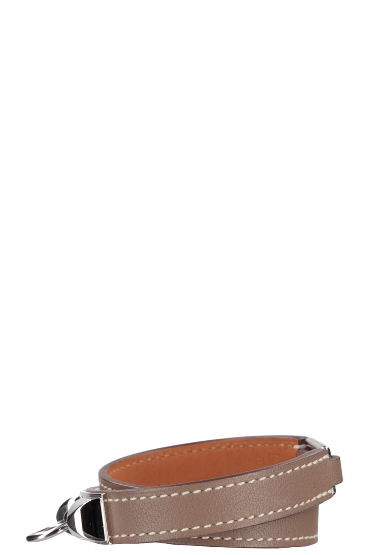 HERMÈS Rivale Double Tour Bracelet Étoupe