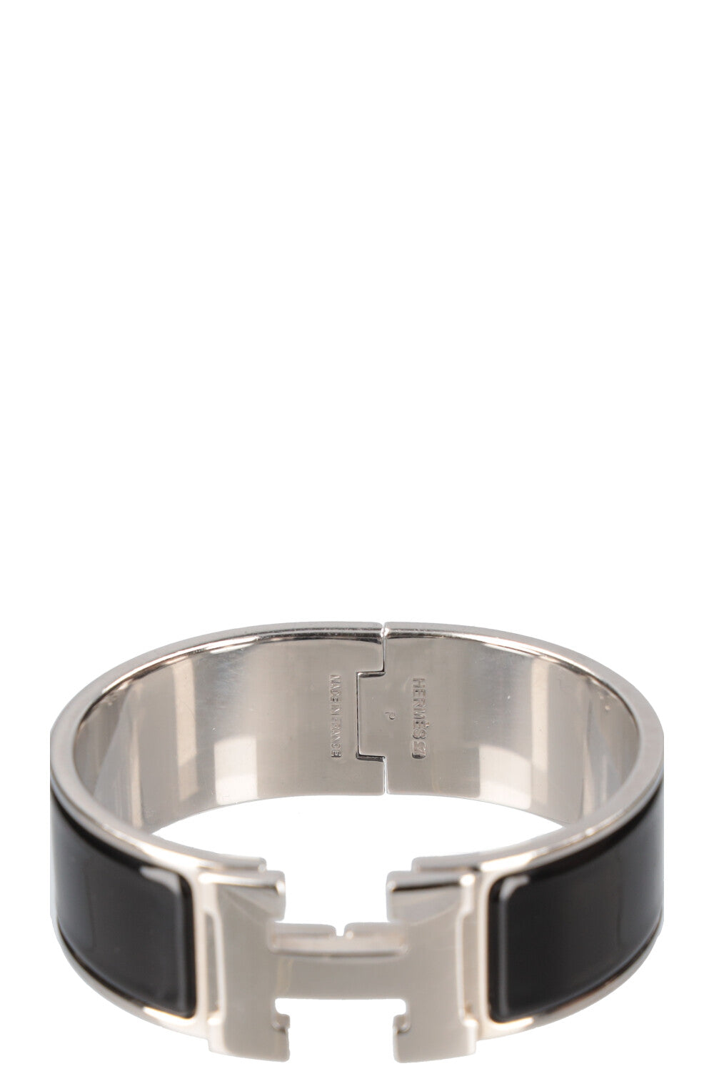 HERMÈS Clic Clac H Bracelet Black Silver