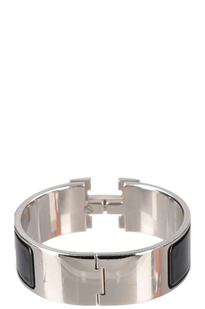 HERMÈS Clic Clac H Bracelet Black Silver