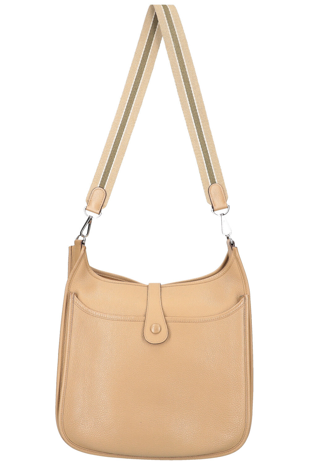 HERMÈS Evelyne II Bag Clemence Leather Beige