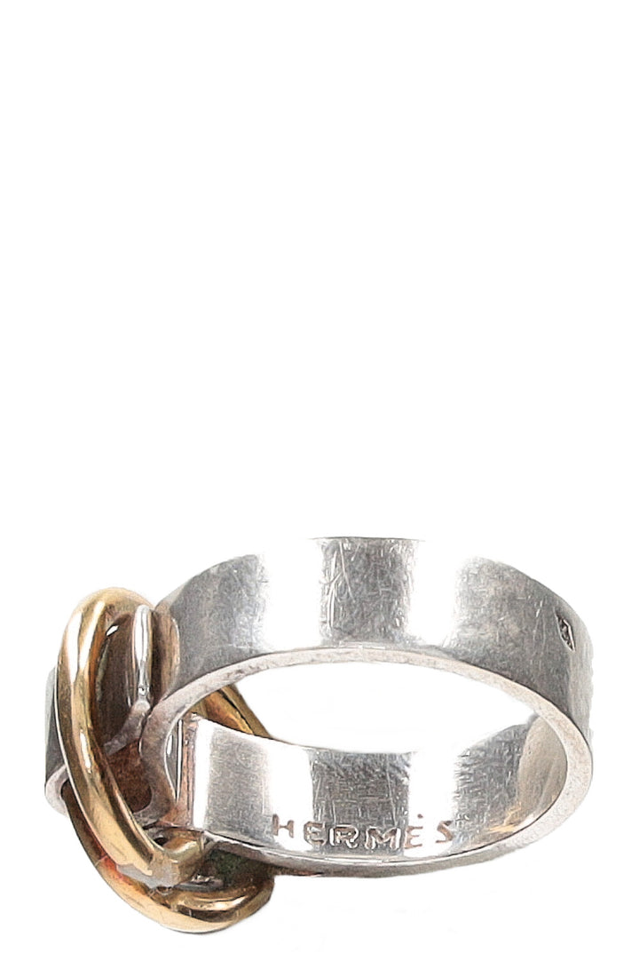 HERMES Ring Silver and Gold