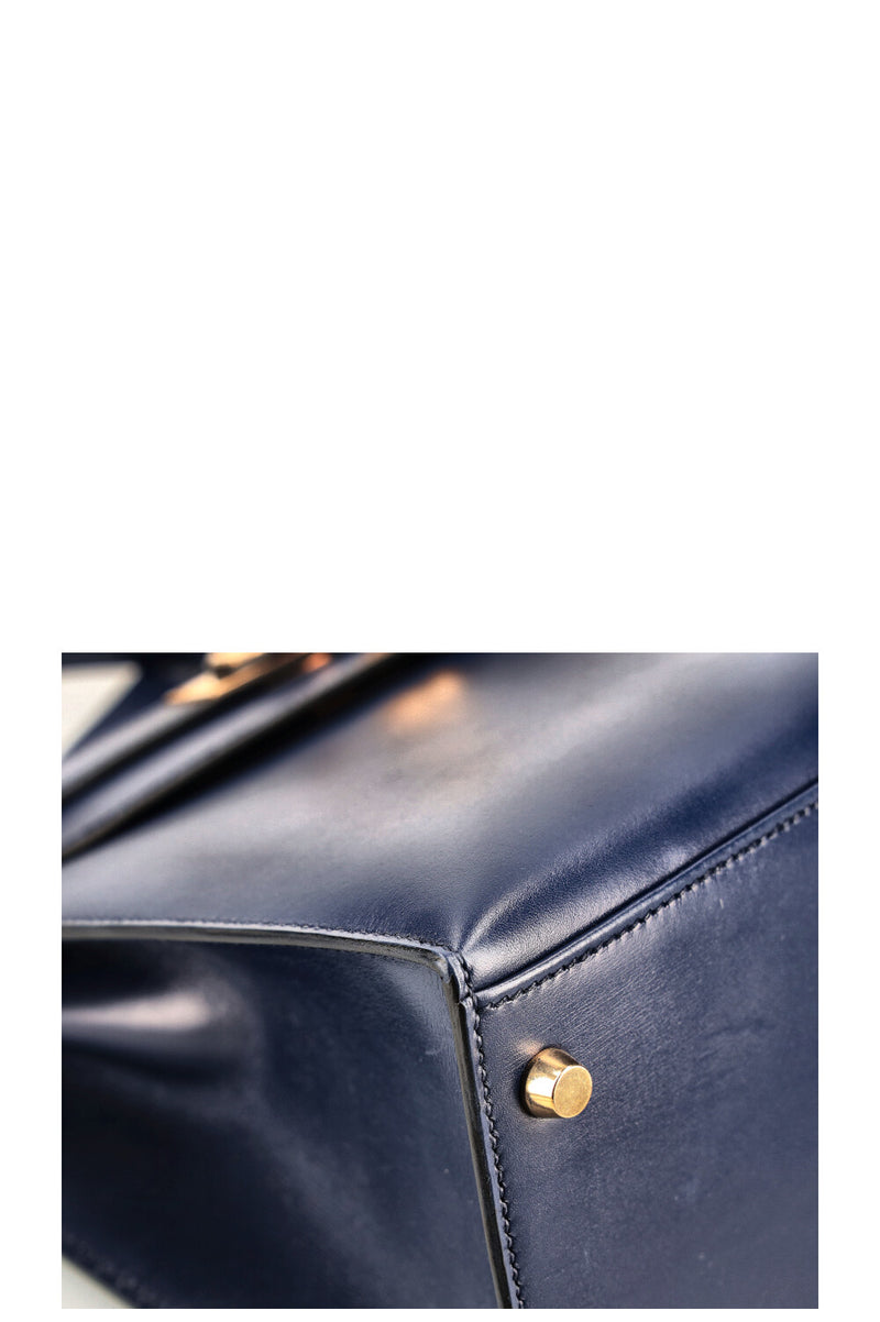 HERMÈS Kelly 28 Box Navy