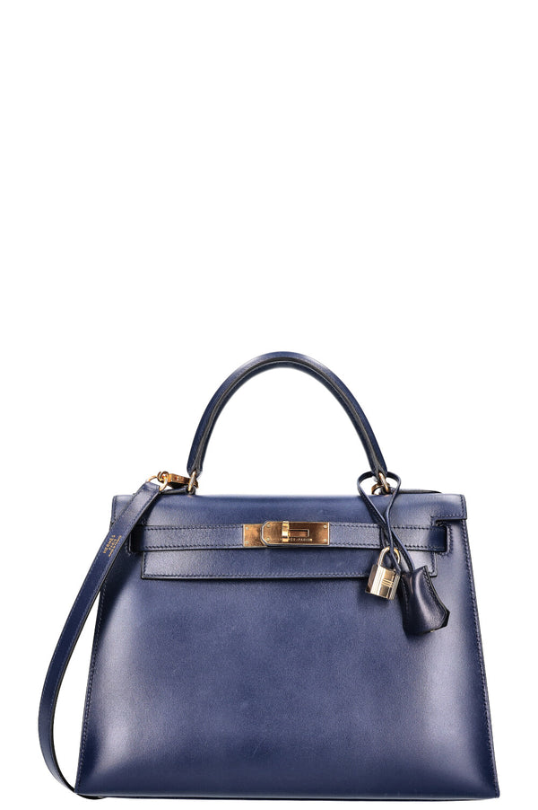 HERMES Kelly 28 Box Navy