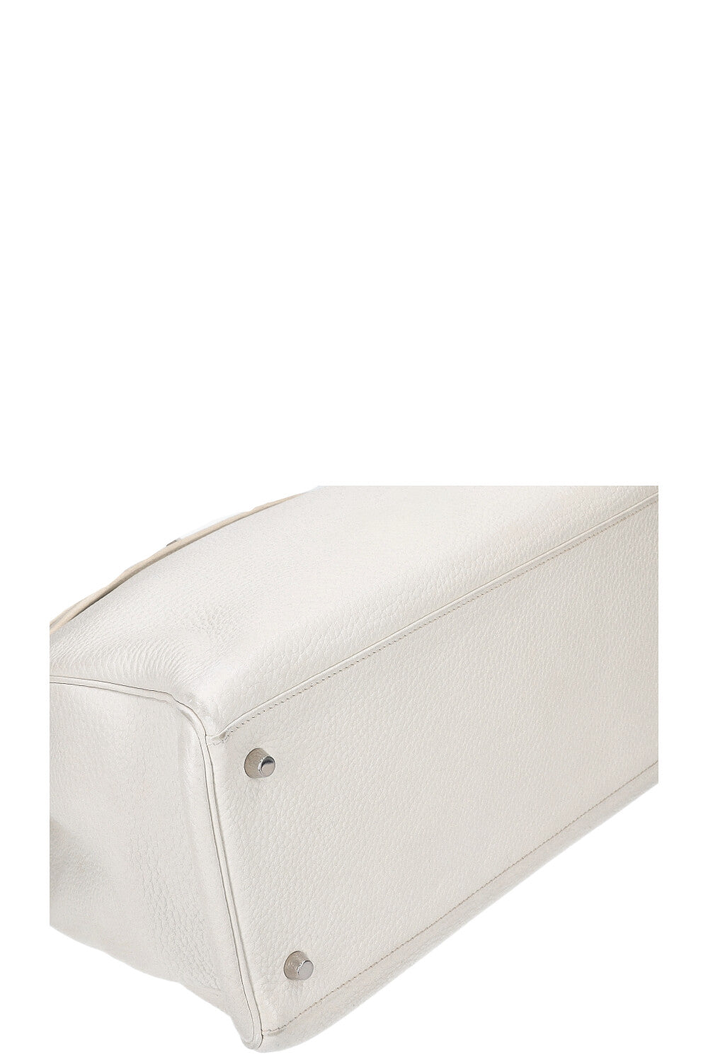 HERMES Kelly 40 Clemence Blanc