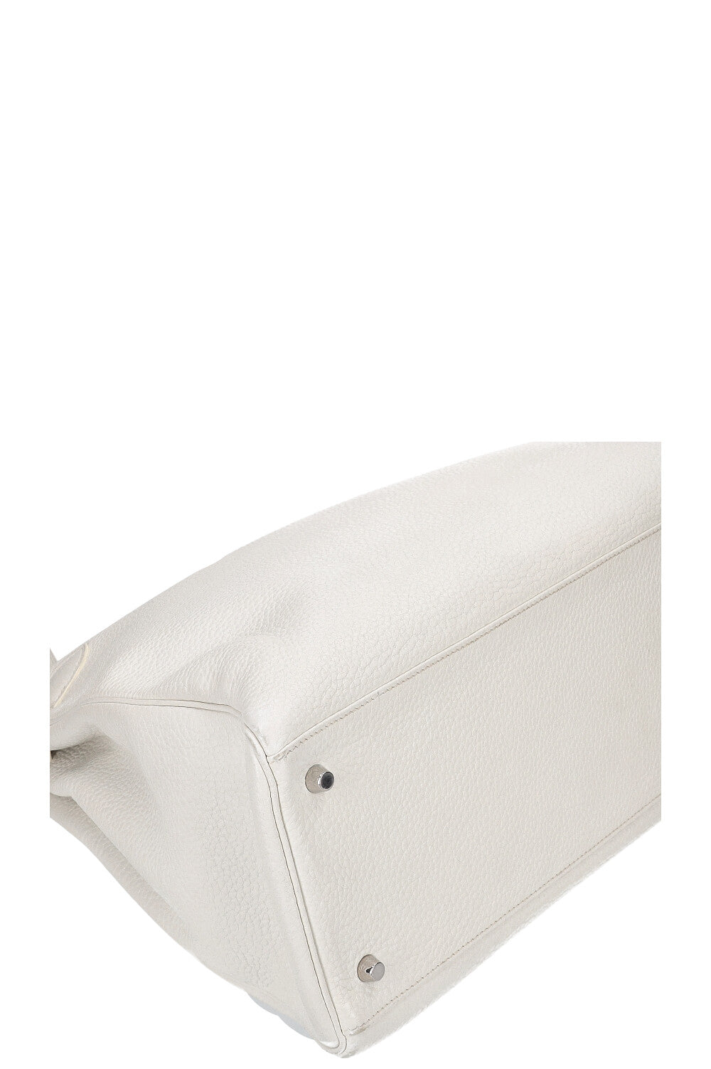 HERMES Kelly 40 Clemence Blanc