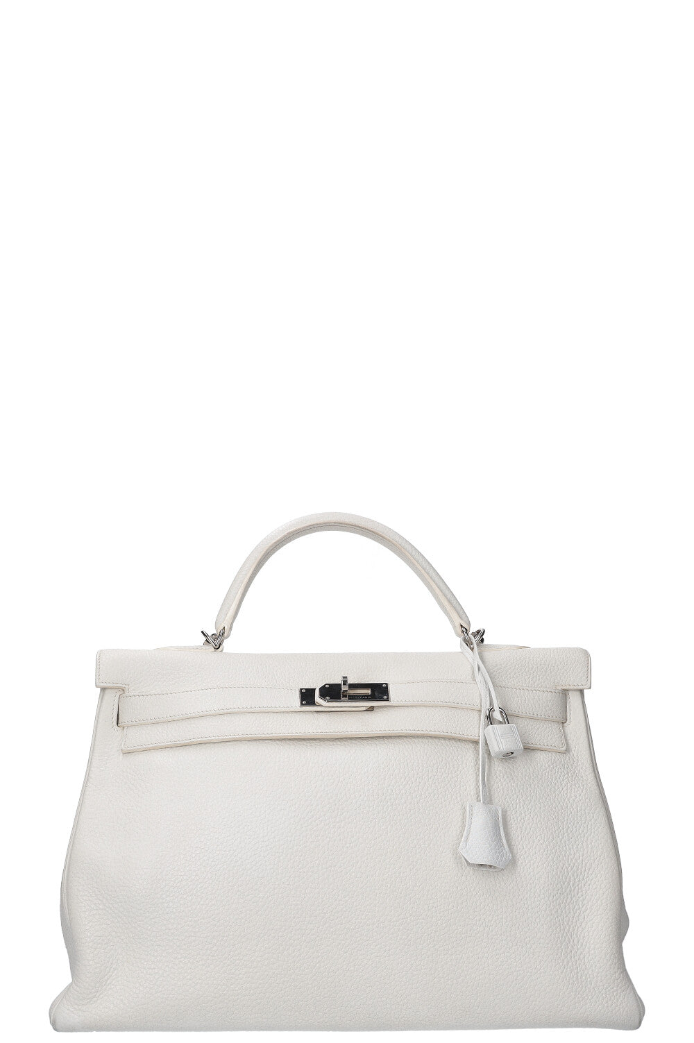 HERMES Kelly 40 Clemence Blanc