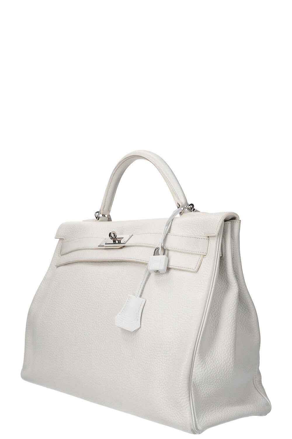 HERMÈS Kelly 40 Clemence Blanc