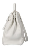 HERMÈS Kelly 40 Clemence Blanc