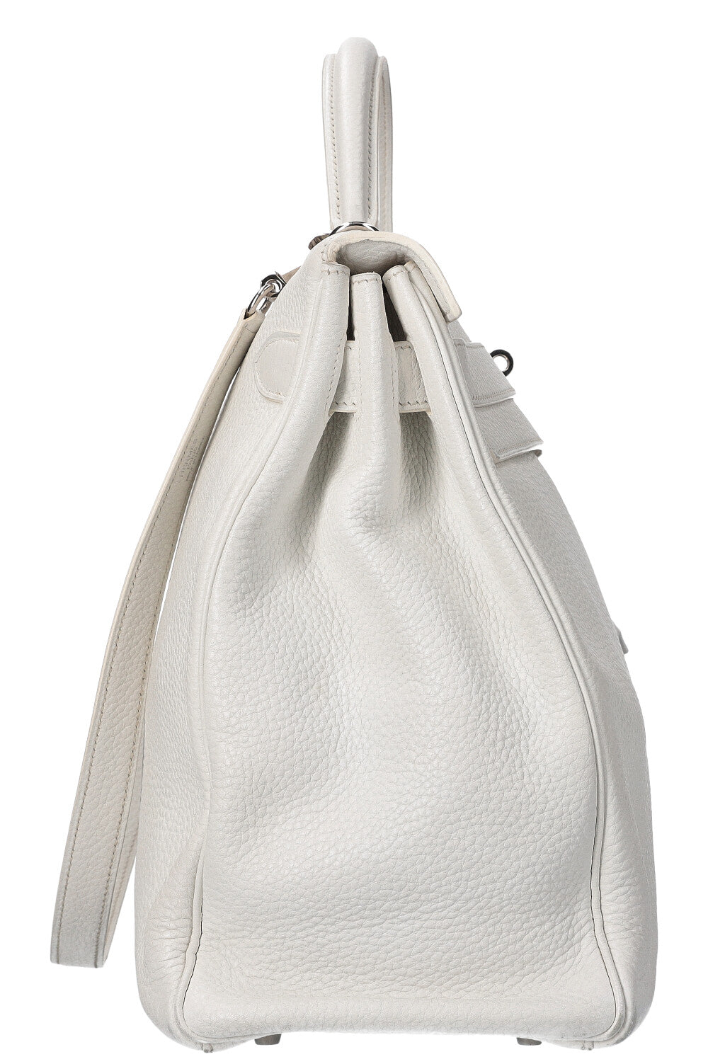 HERMES Kelly 40 Clemence Blanc