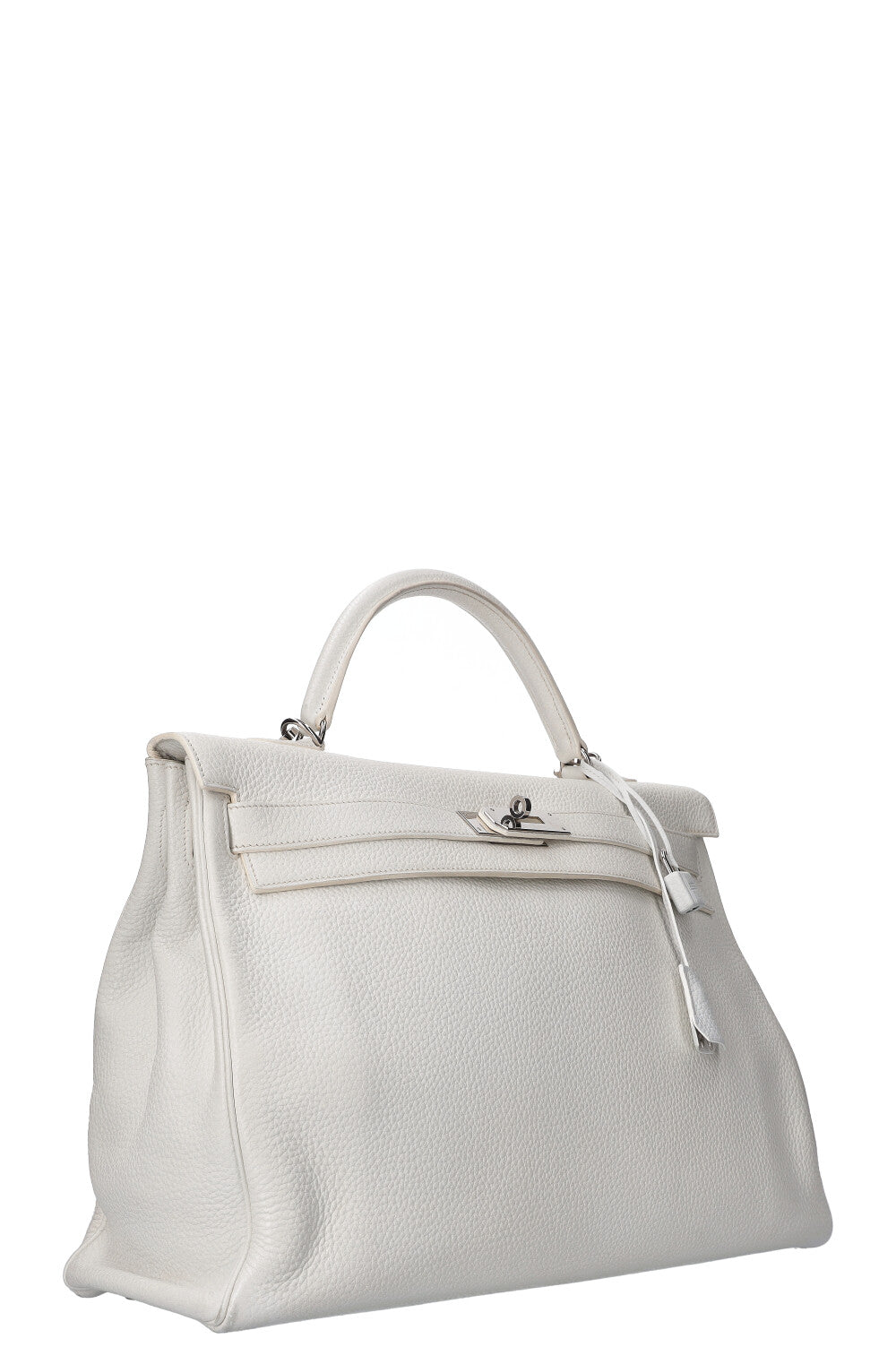 HERMÈS Kelly 40 Clemence Blanc