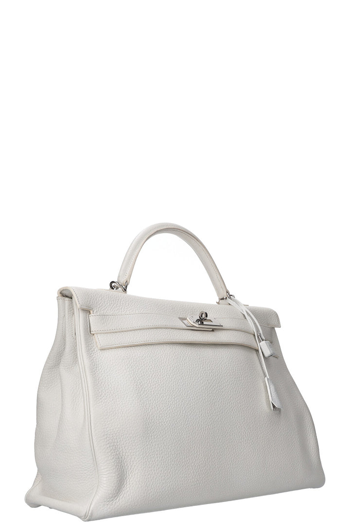 HERMES Kelly 40 Clémence Blanc