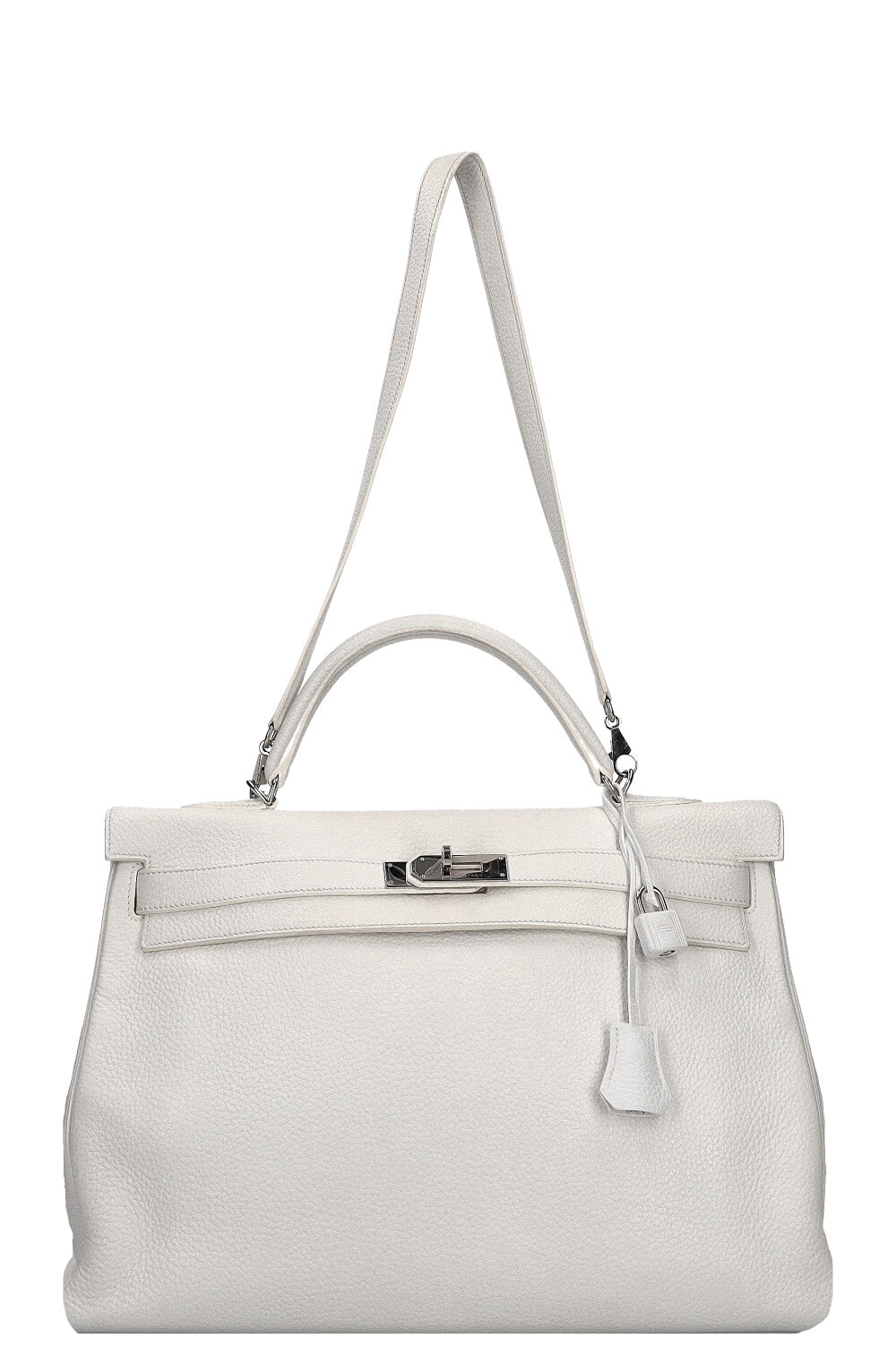 HERMÈS Kelly 40 Clemence Blanc