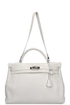 HERMÈS Kelly 40 Clemence Blanc