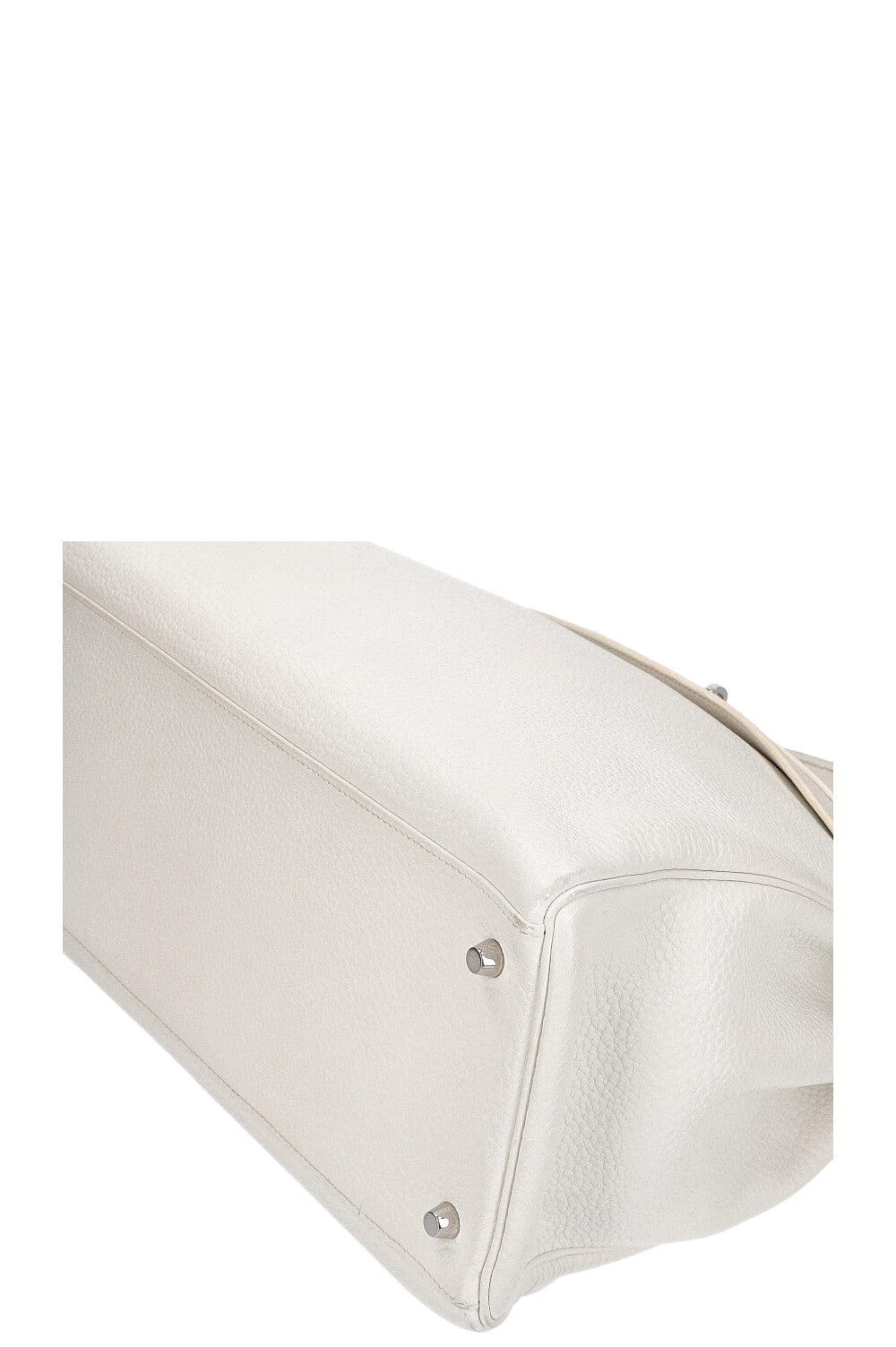 HERMES Kelly 40 Clemence Blanc