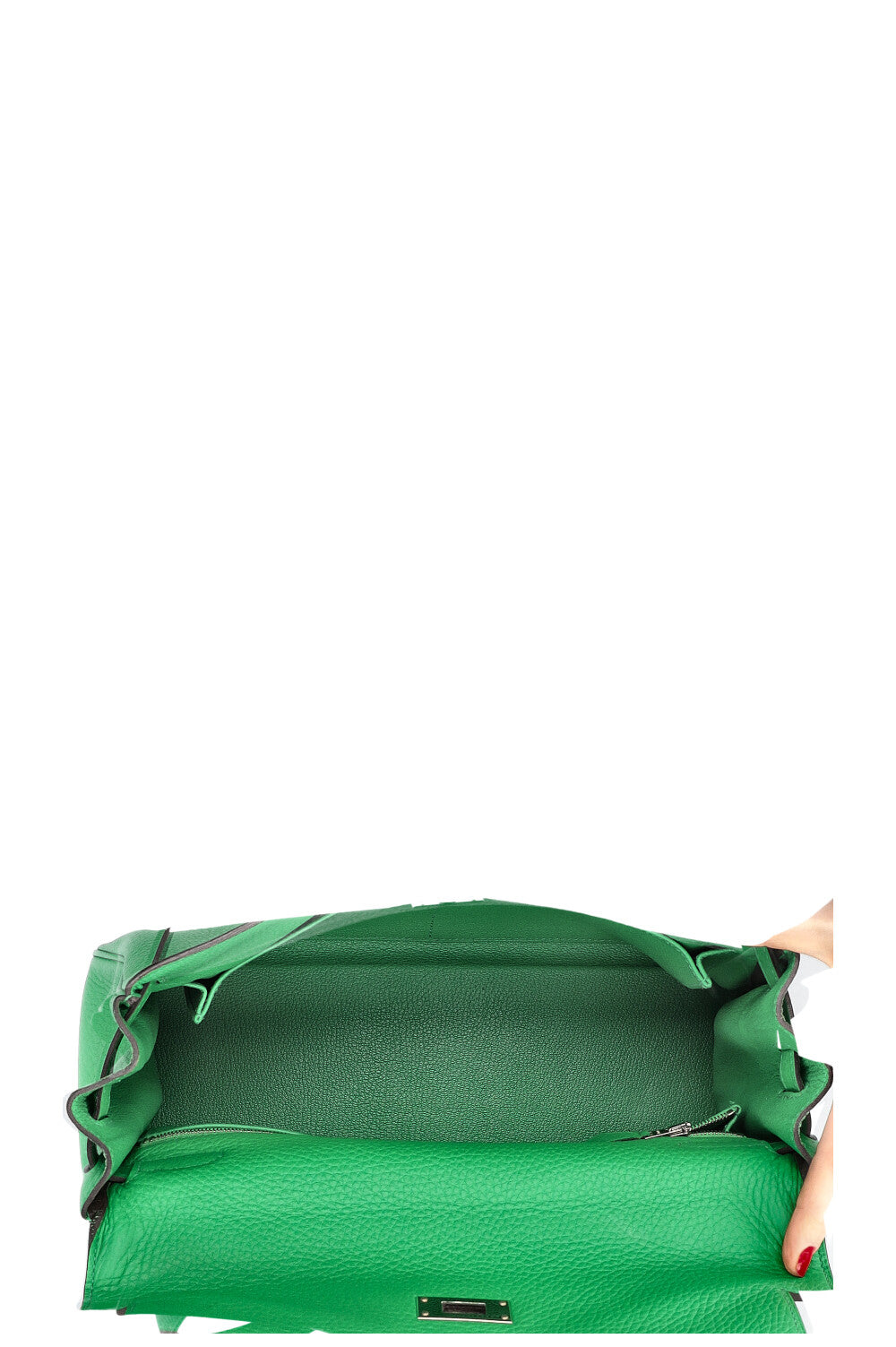 HERMÈS Kelly 32 Clemence Vert Bamboo