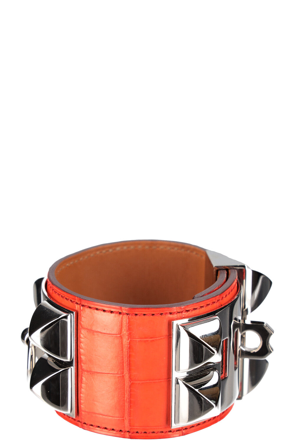 HERMÈS CDC Bracelet Alligator Matt Orange Poppy