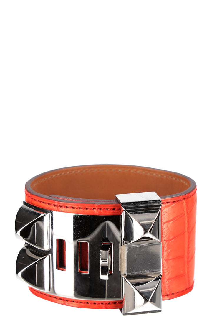 HERMÈS Bracelet CDC Alligator Coquelicot Orange Mat