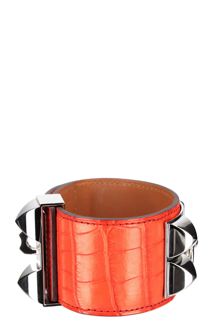 HERMÈS Bracelet CDC Alligator Coquelicot Orange Mat