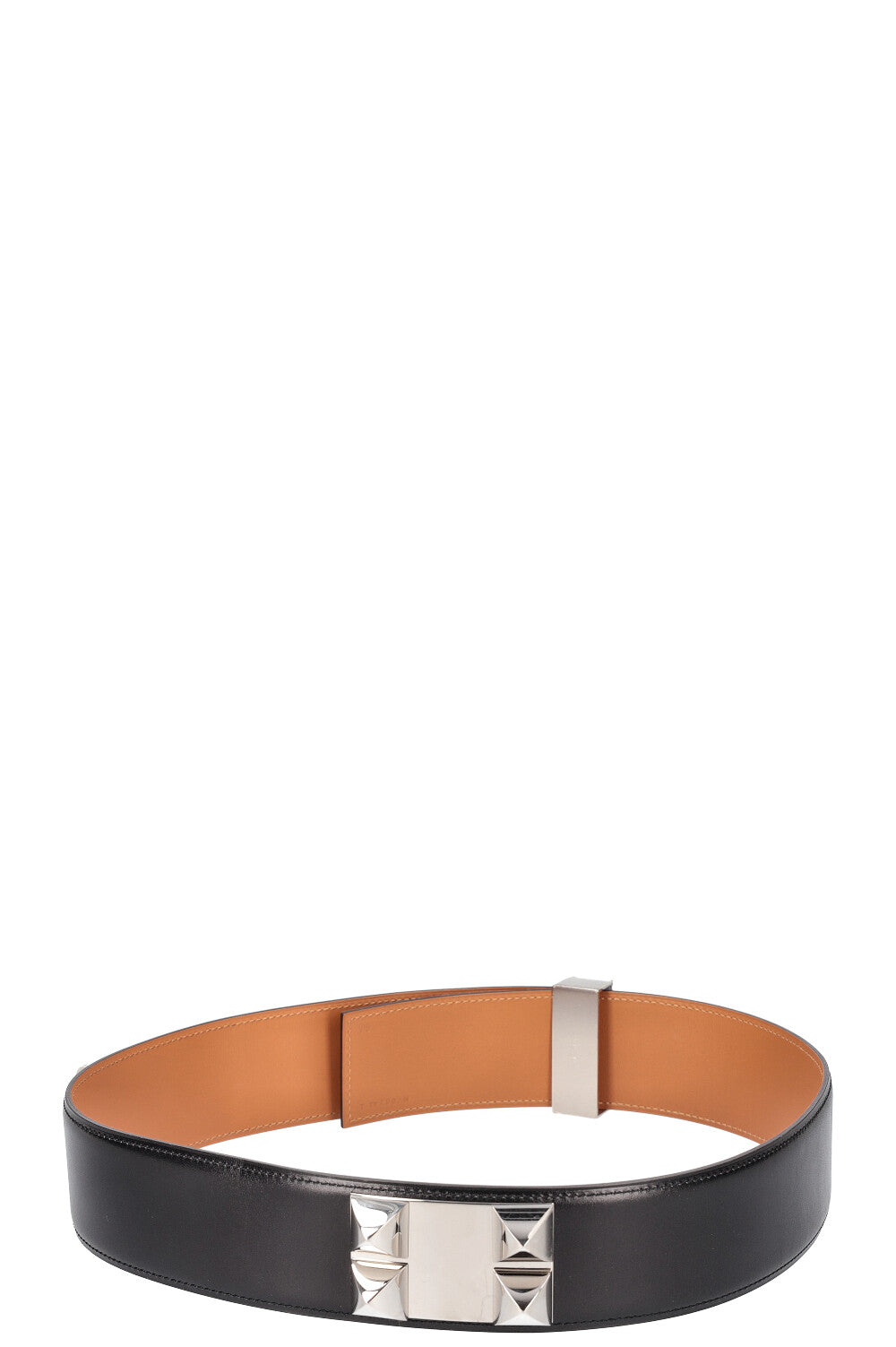 HERMÈS CDC Belt Box Leather & Palladium Black