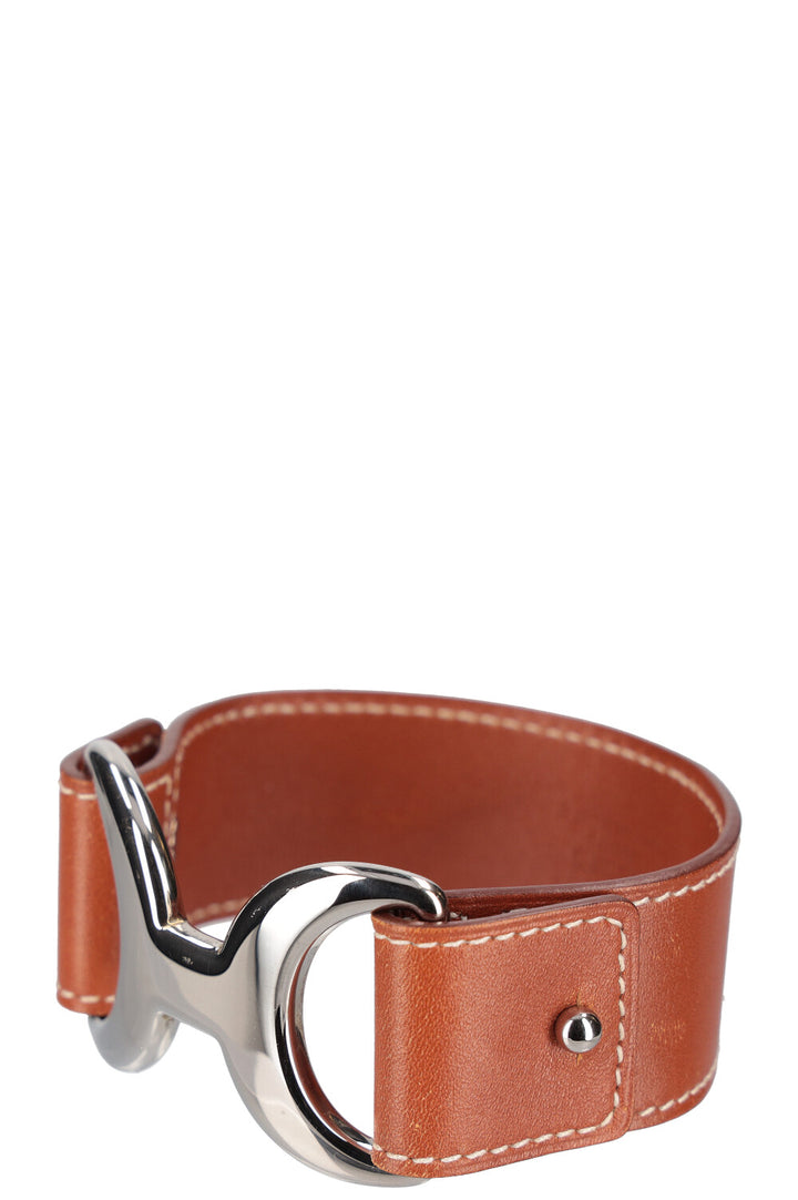 HERMÈS Pavane Bracelet Leather Brown