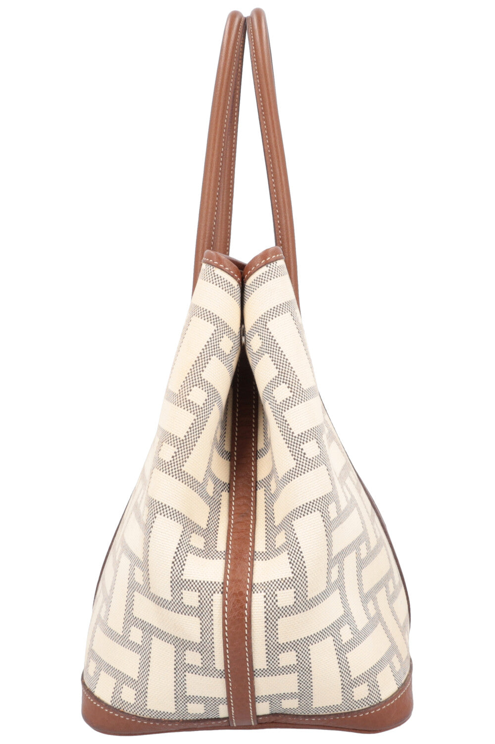 HERMES Garden Party 36 Toile Mosaique et Veau Negonda Or REAWAKE