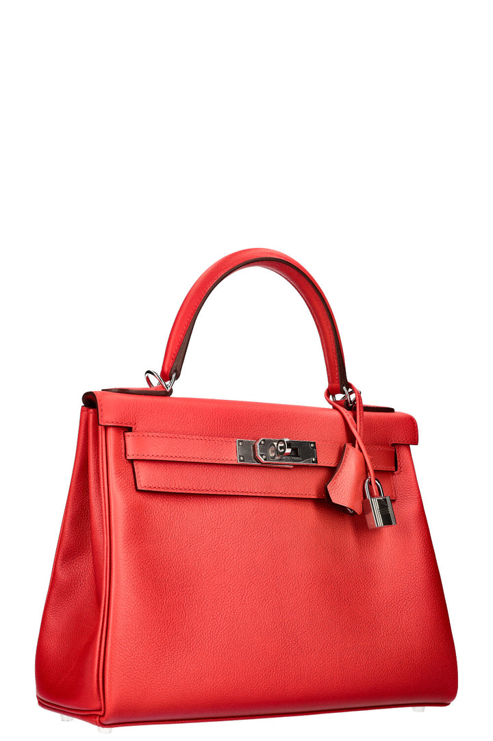 HERMÈS Kelly 28 Evercolor Verso Red 2021