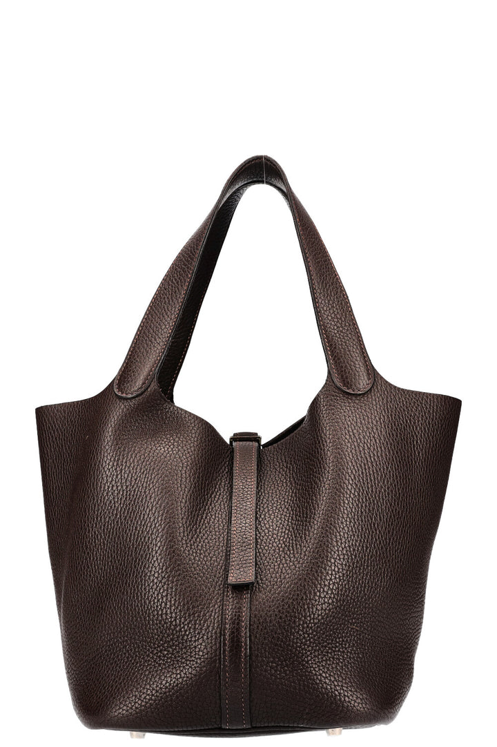 HERMÈS Picotin 22 Taurillon Clemence Chocolate