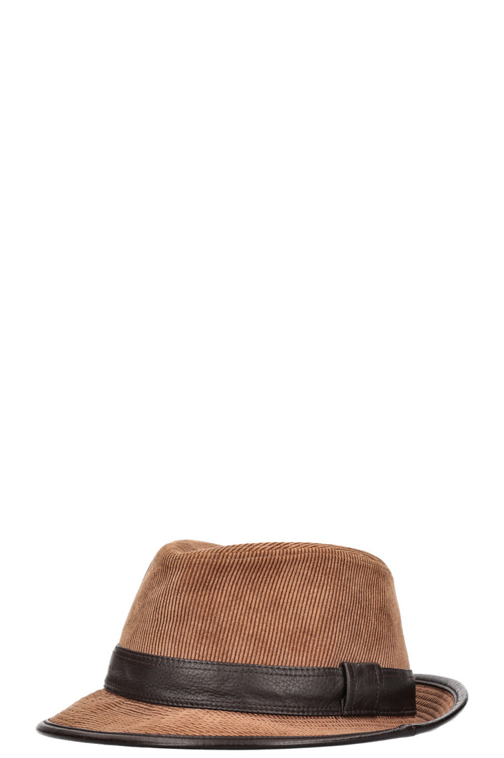 HERMÈS Cord Hat Brown