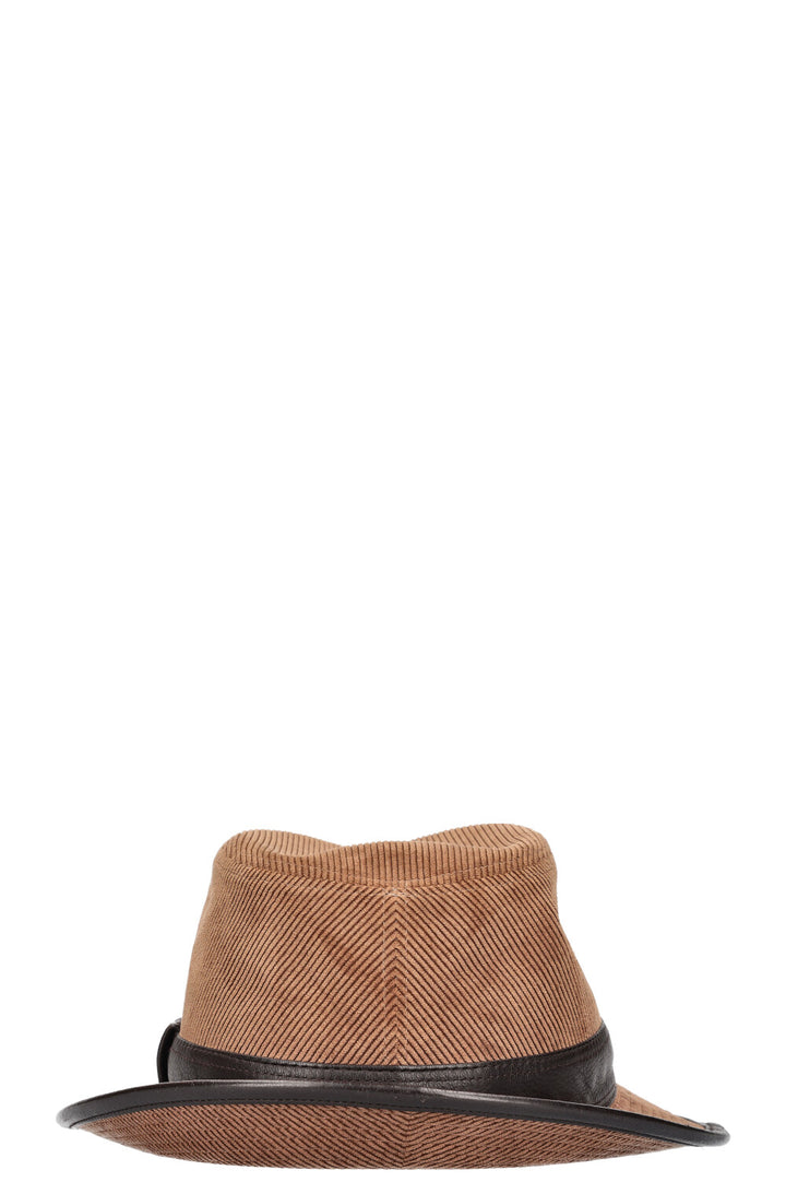 HERMÈS Cord Hat Brown