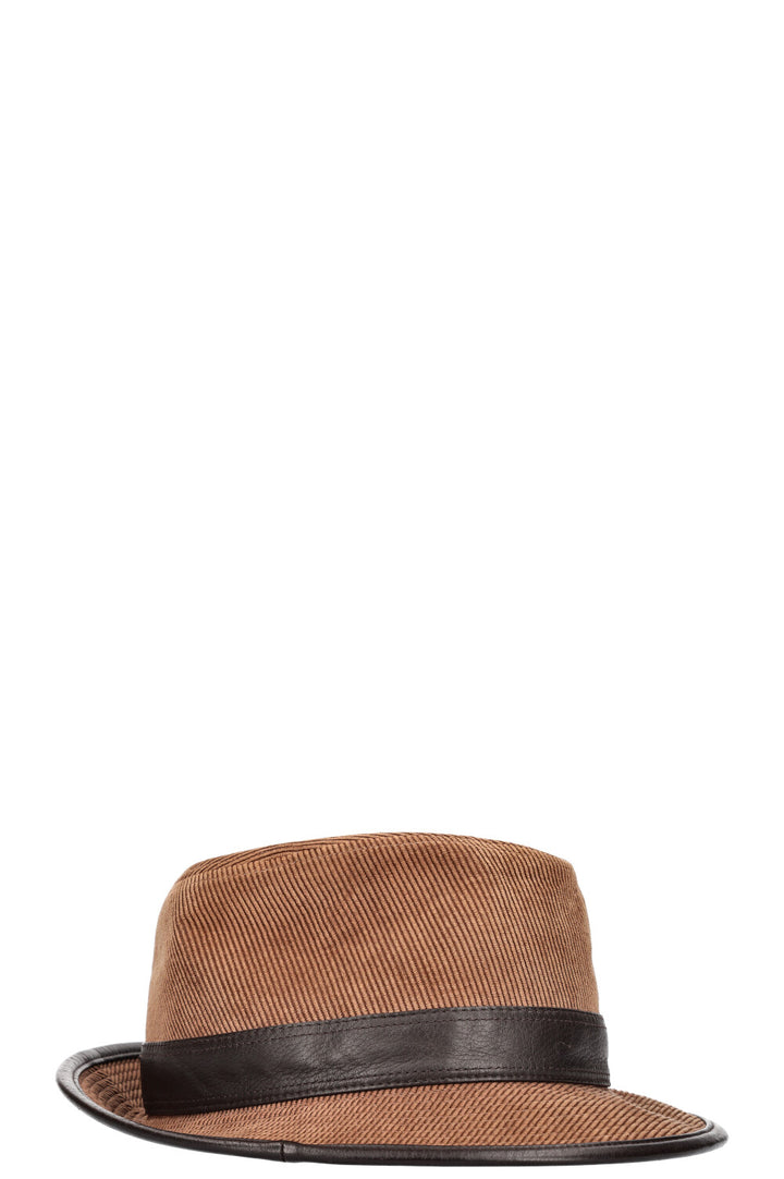 HERMÈS Cord Hat Brown