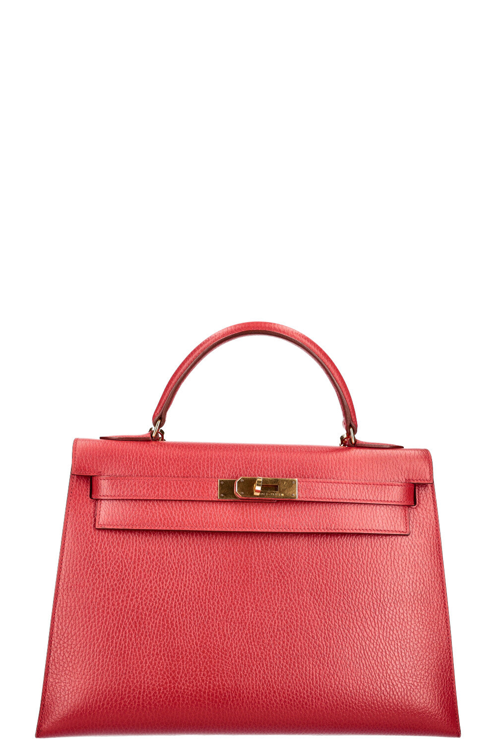 HERMÈS Kelly 32 Vache Ardennes Red