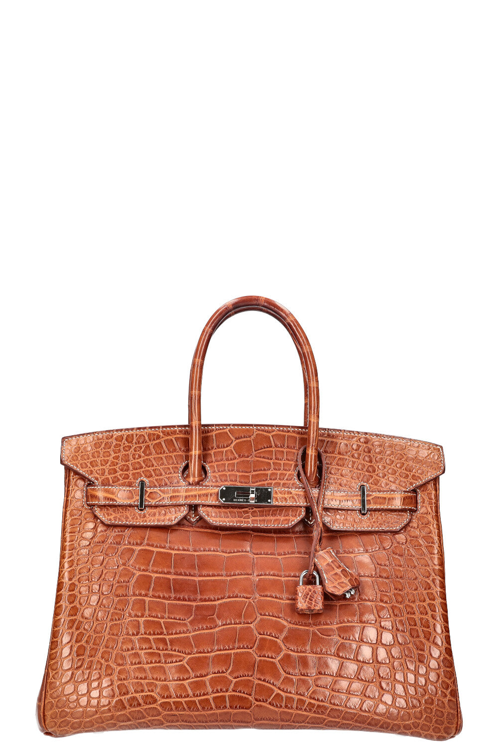 HERMÈS Birkin 35 Alligator Mississippiensis Mat Fauve