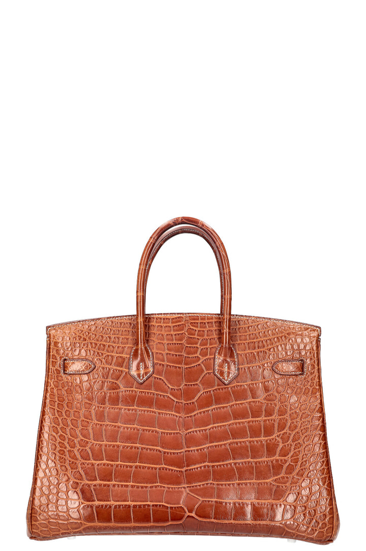HERMÈS Birkin 35 Alligator Mississippiensis Mat Fauve