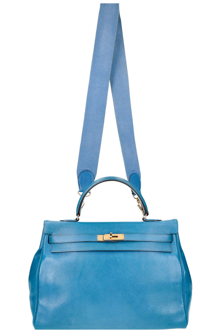 HERMÈS Kelly 35 Epsom Bleu