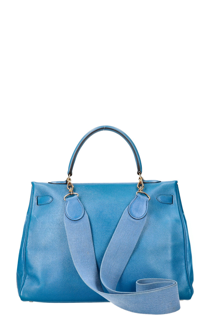 HERMÈS Kelly 35 Epsom Bleu