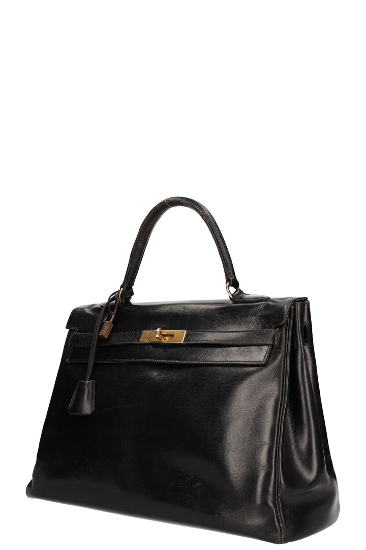 HERMES Vintage Kelly 35 Box Black