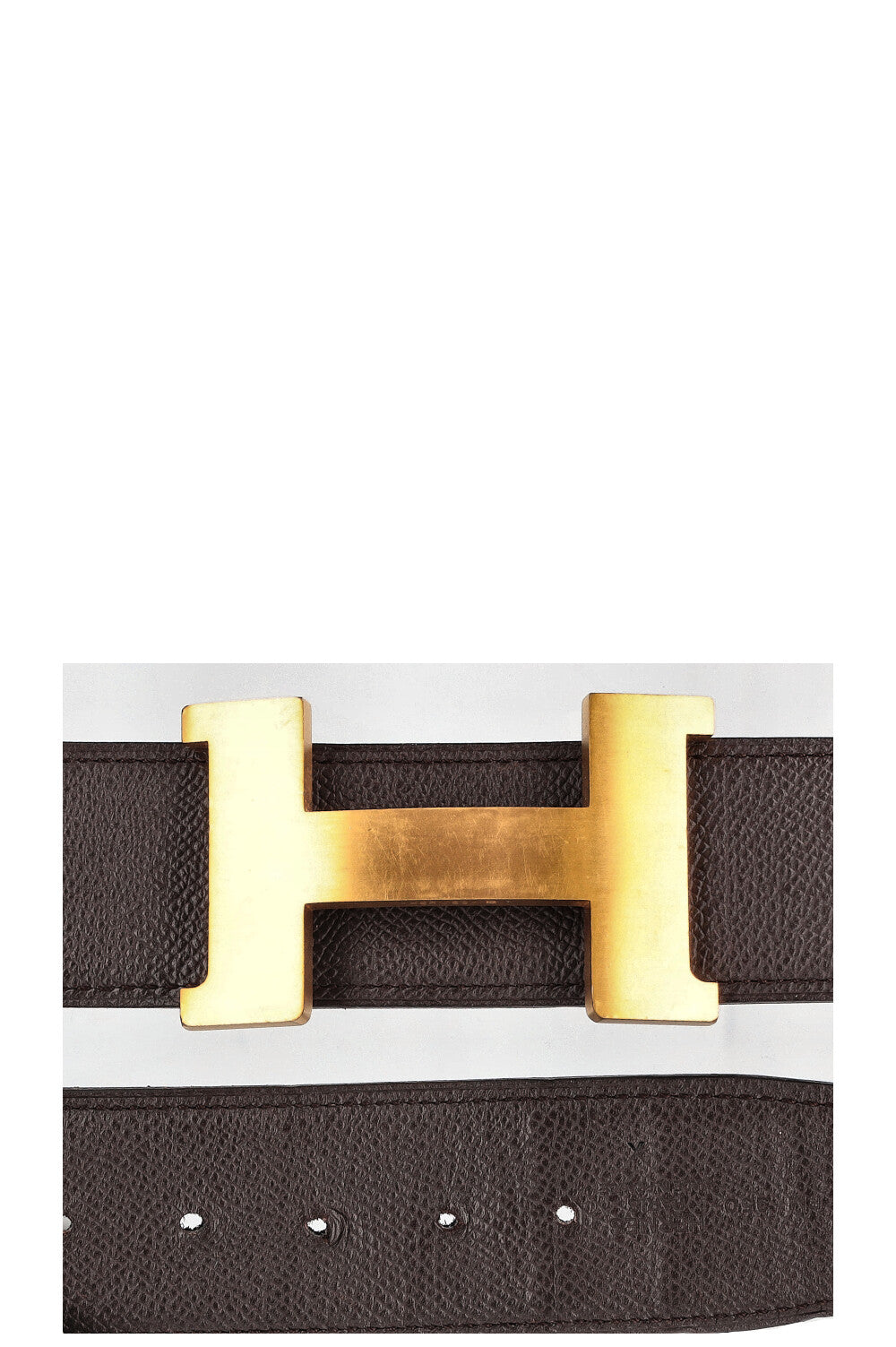 HERMÈS Ceinture H 42 Epsom Noir Marron