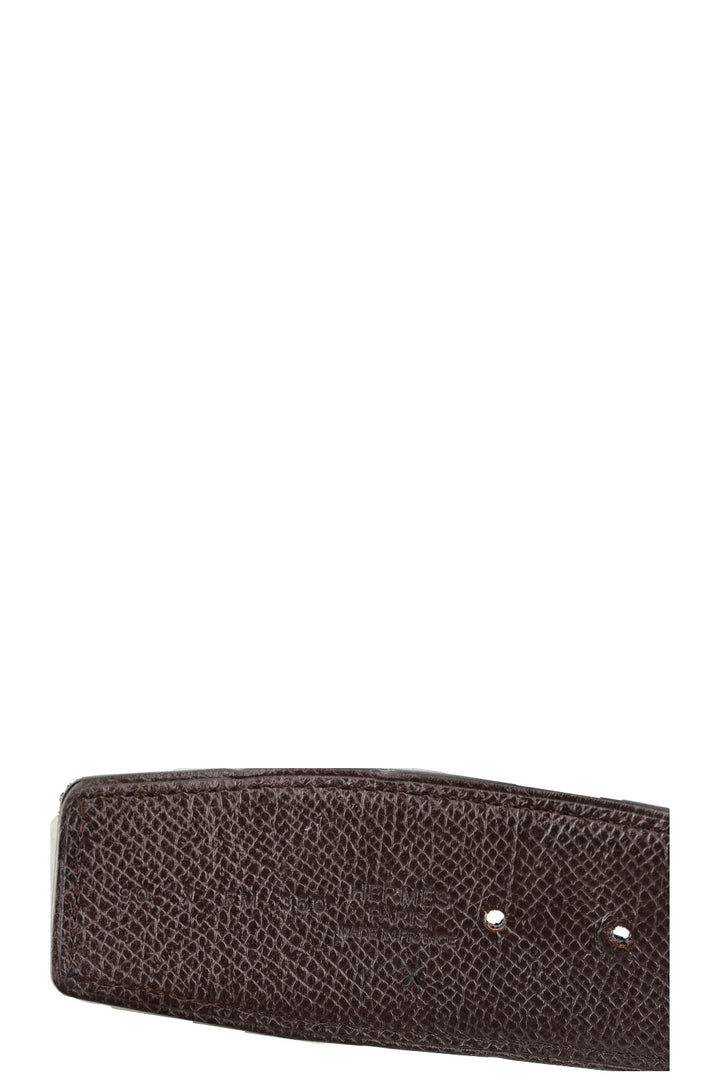 HERMÈS Ceinture H 42 Epsom Noir Marron