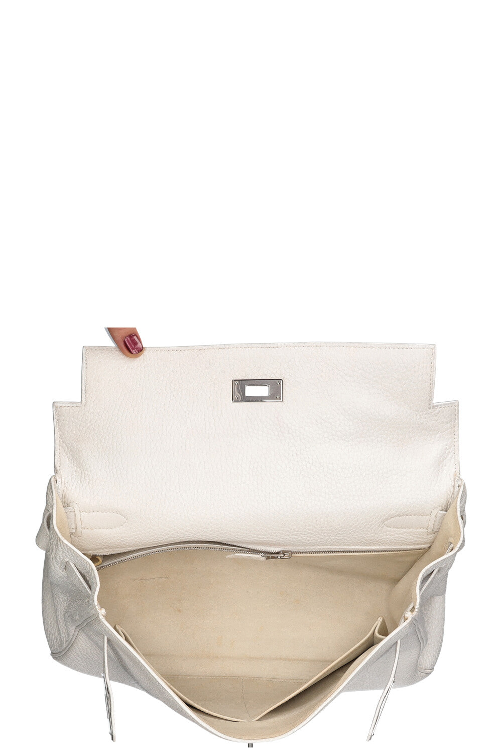 HERMÈS Kelly 32 Togo Blanc 2006