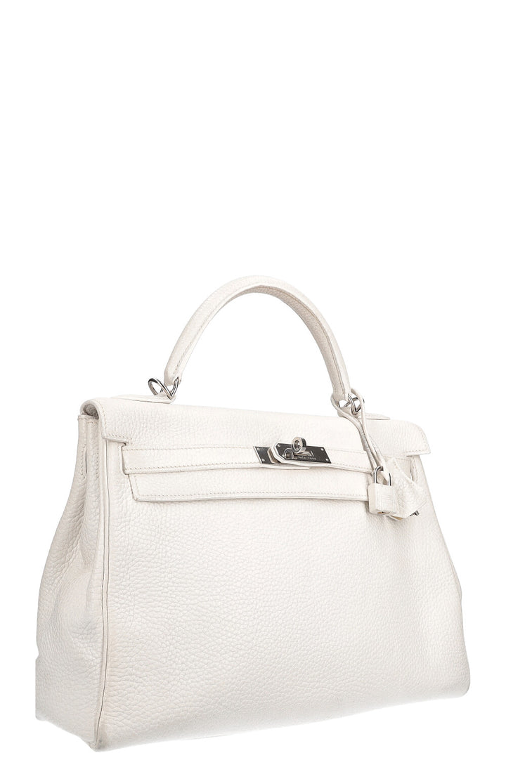 HERMÈS Kelly 32 Togo Blanc 2006