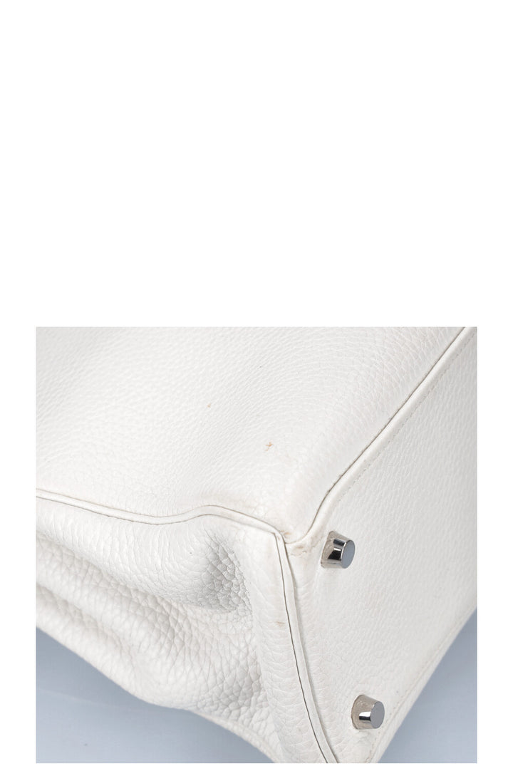 HERMÈS Kelly 32 Togo Blanc 2006