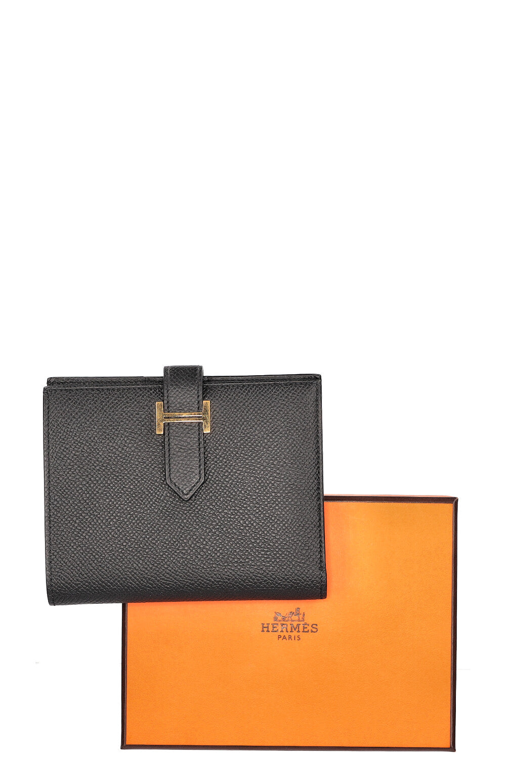 HERMÈS Béarn Portefeuille Compact Epsom Noir