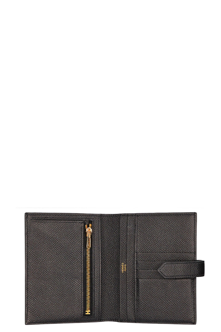 HERMÈS Béarn Compact Wallet Epsom Black